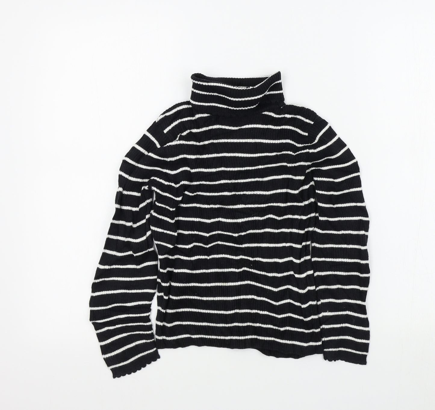 George Girls Black Striped  Pullover Jumper Size 7-8 Years