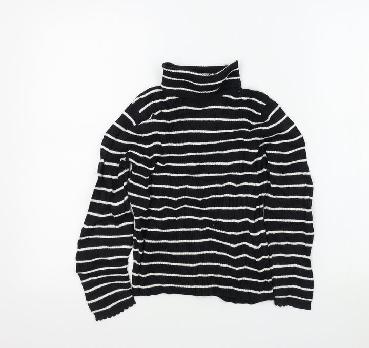 George Girls Black Striped  Pullover Jumper Size 7-8 Years