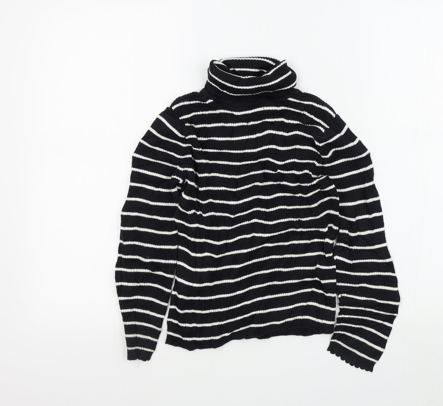 George Girls Black Striped  Pullover Jumper Size 7-8 Years