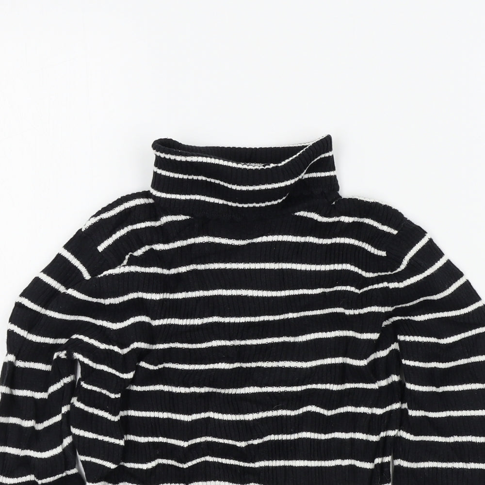 George Girls Black Striped  Pullover Jumper Size 7-8 Years