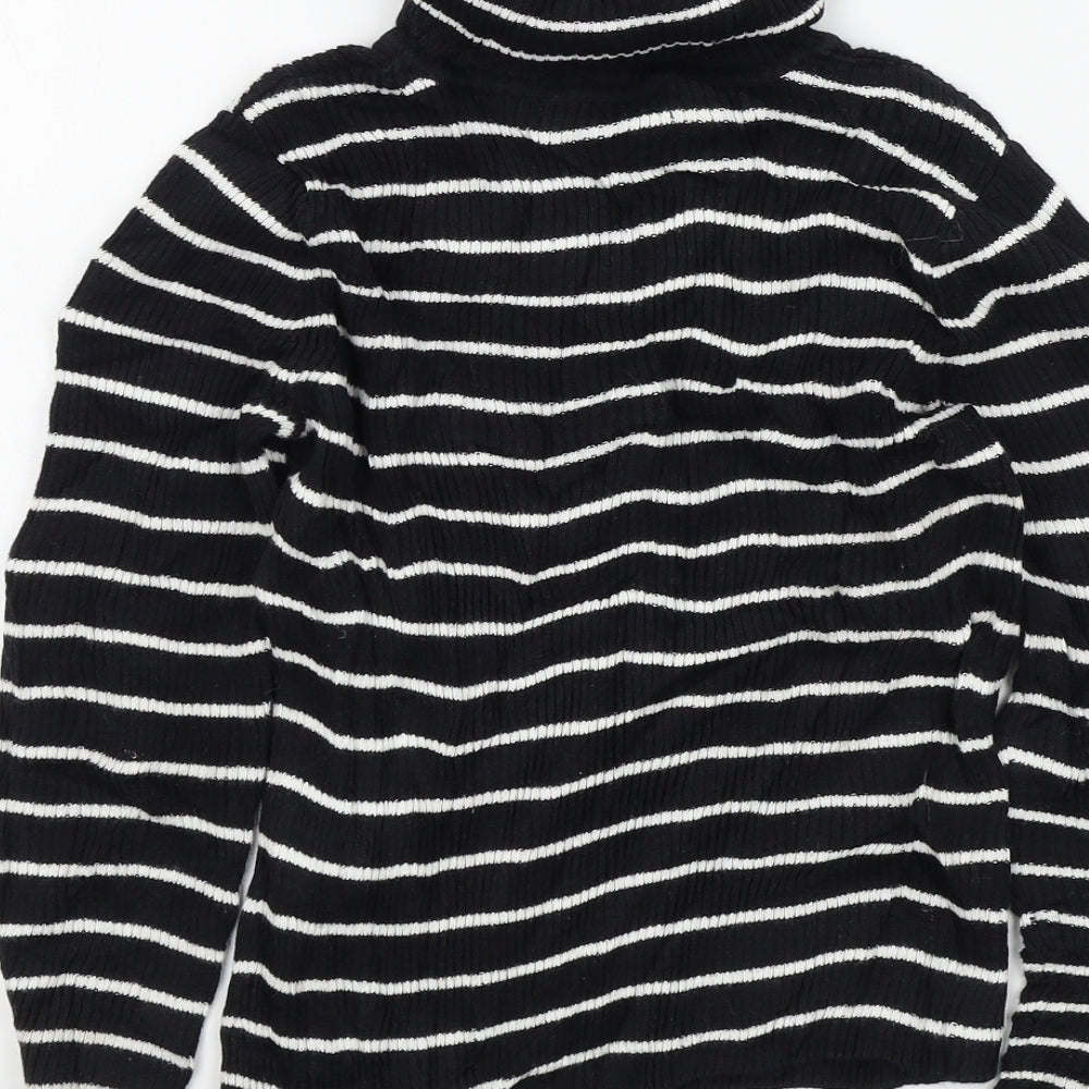 George Girls Black Striped  Pullover Jumper Size 7-8 Years