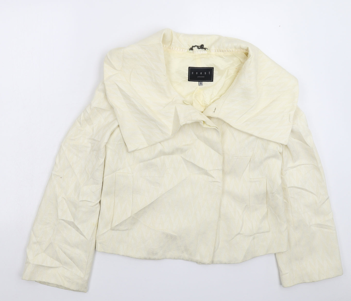 Coast Womens Beige Herringbone  Jacket Blazer Size 10