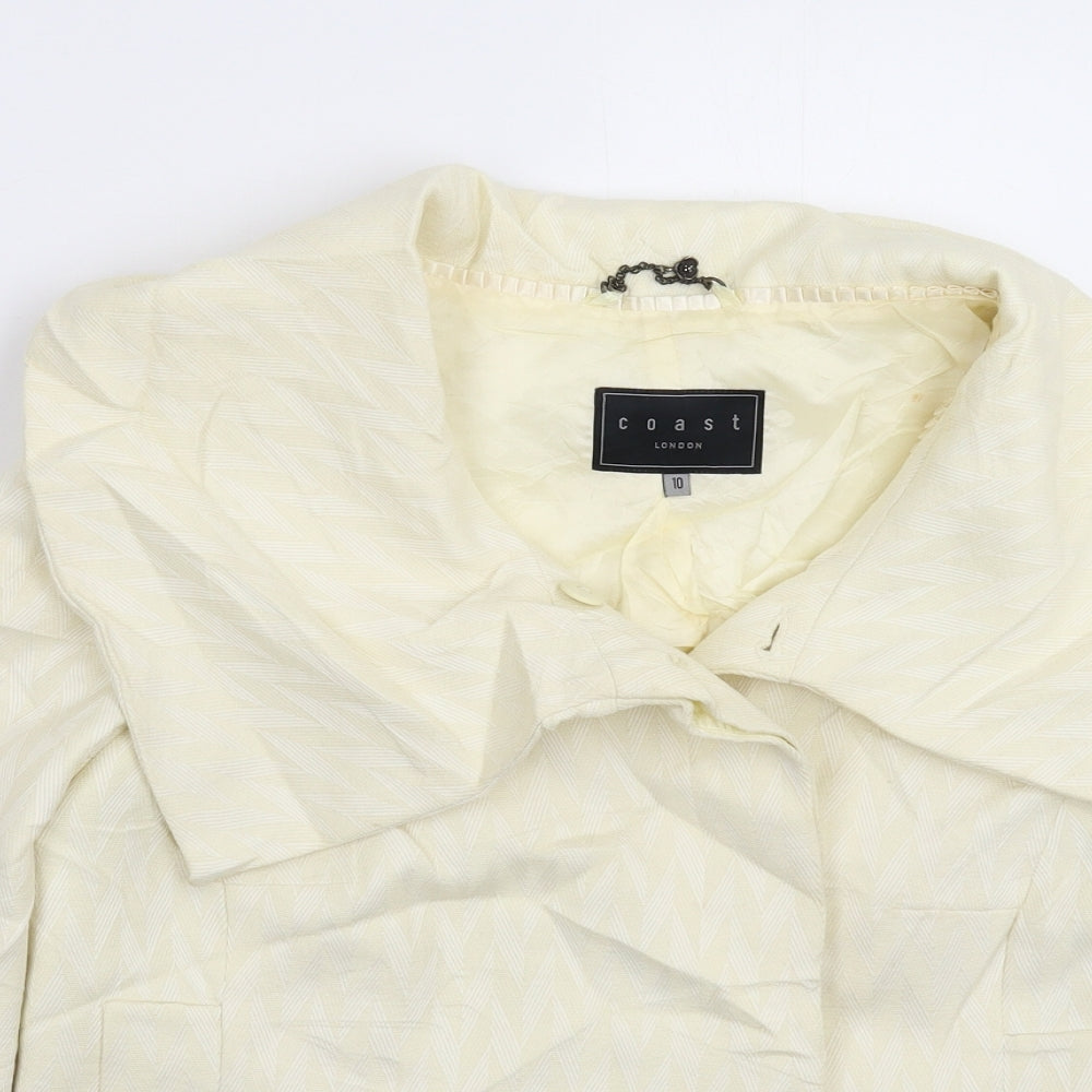 Coast Womens Beige Herringbone  Jacket Blazer Size 10