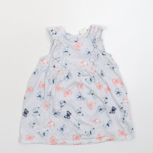 H&M Girls Multicoloured Striped  Fit & Flare  Size 9-12 Months