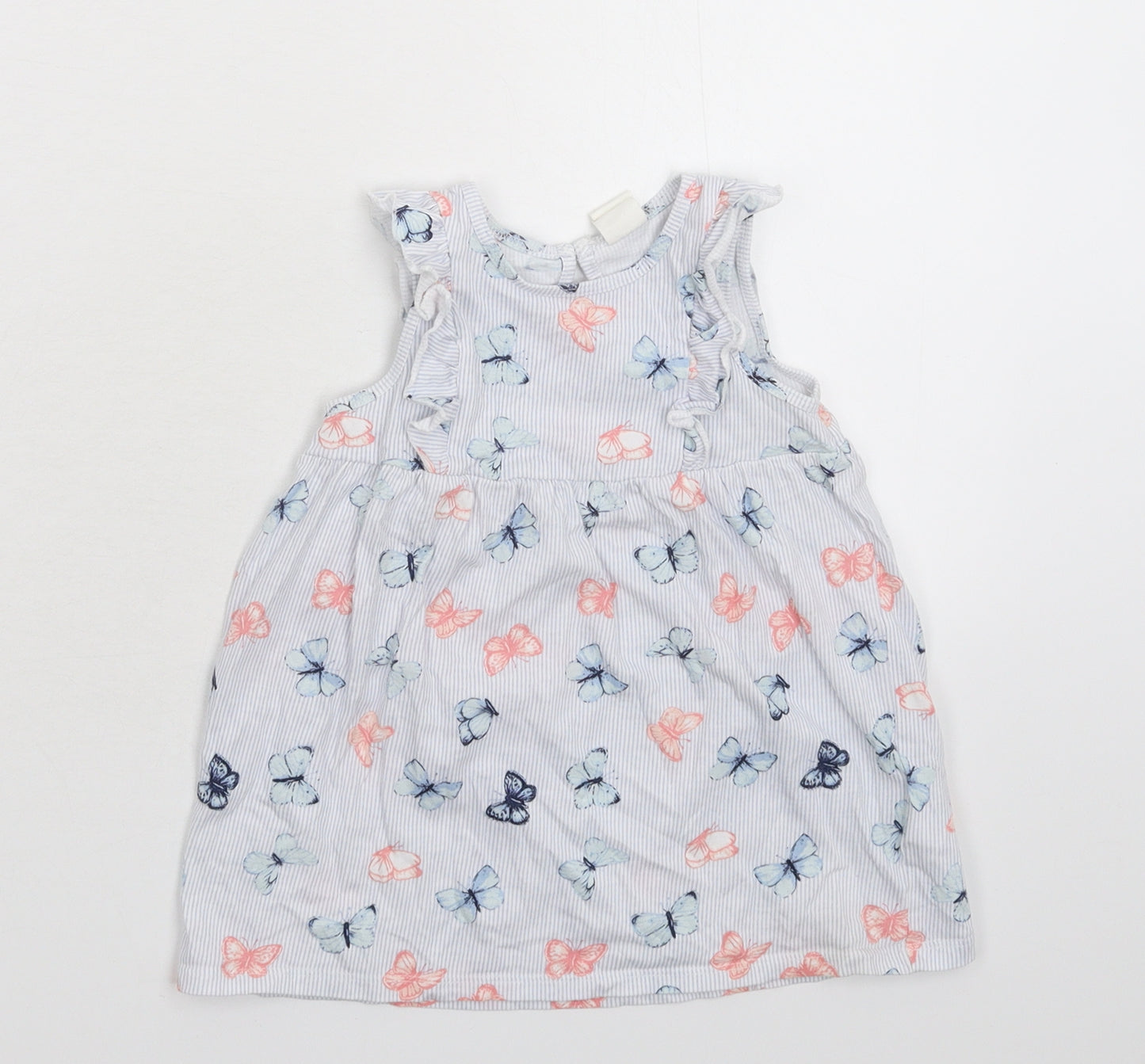 H&M Girls Multicoloured Striped  Fit & Flare  Size 9-12 Months