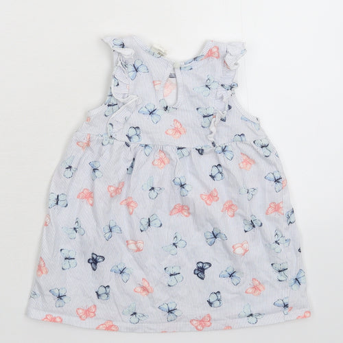 H&M Girls Multicoloured Striped  Fit & Flare  Size 9-12 Months