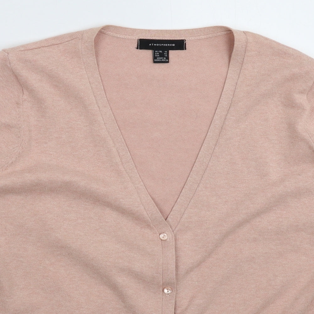Atmosphere Womens Beige  Knit Cardigan Jumper Size 18