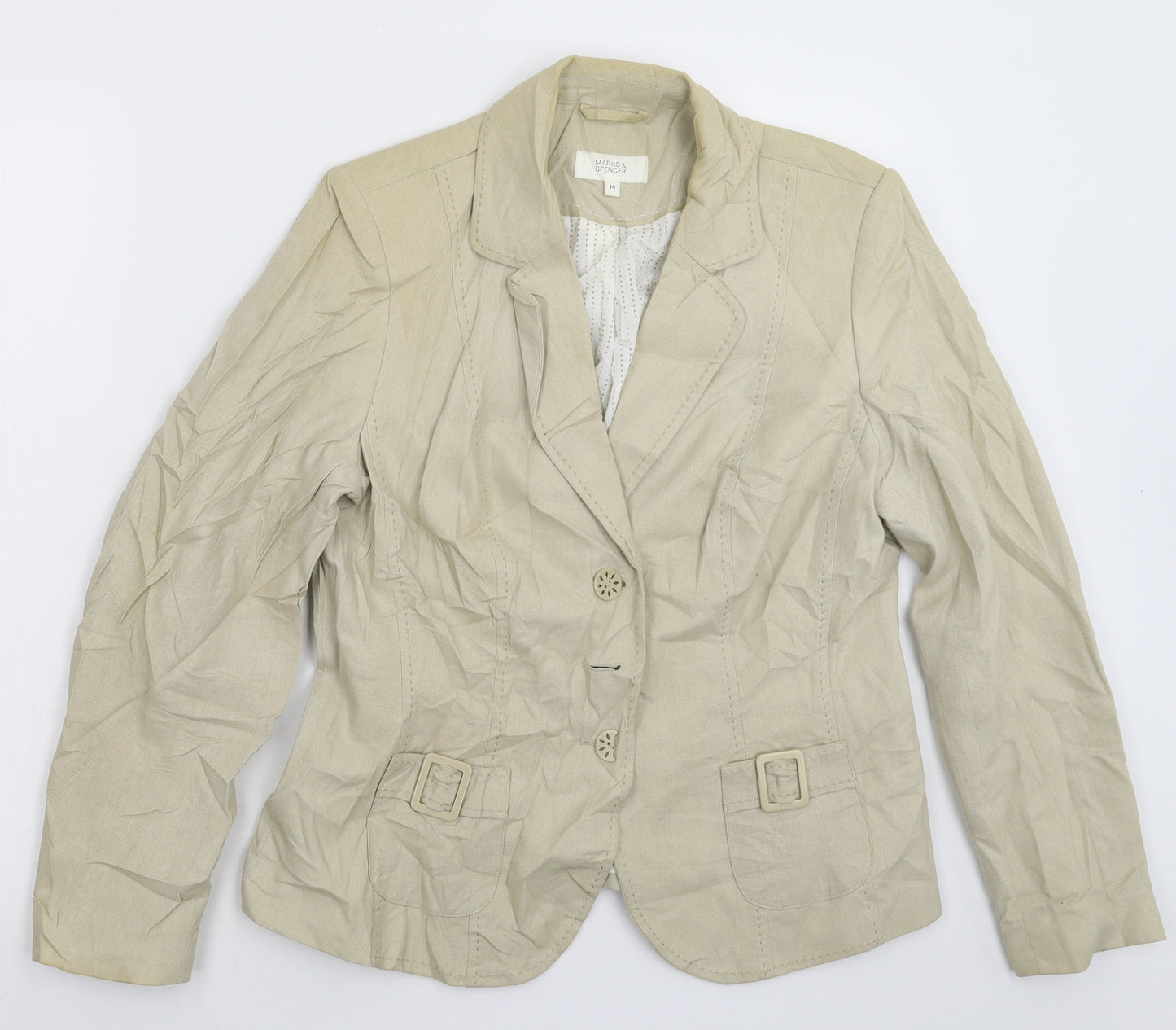 Marks and Spencer Womens Grey   Jacket Blazer Size 14