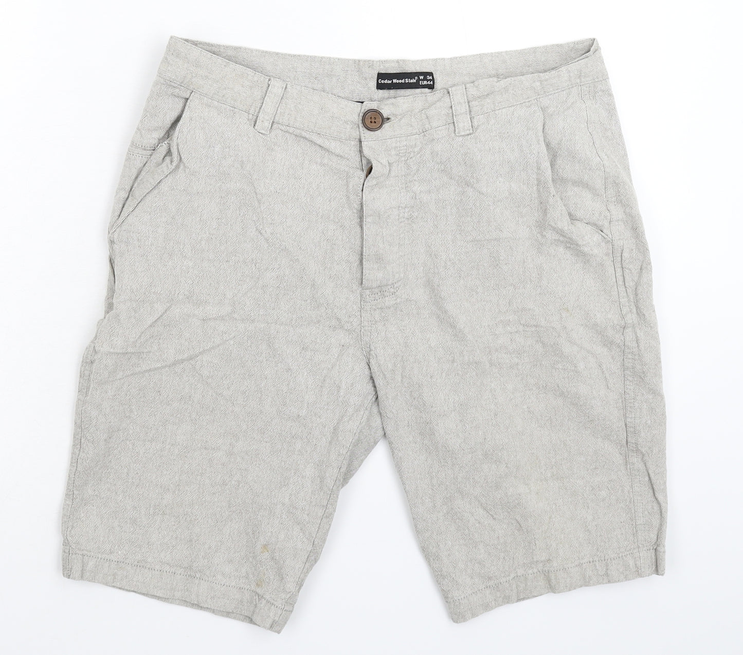 Cedar Wood State Mens Grey   Chino Shorts Size 34