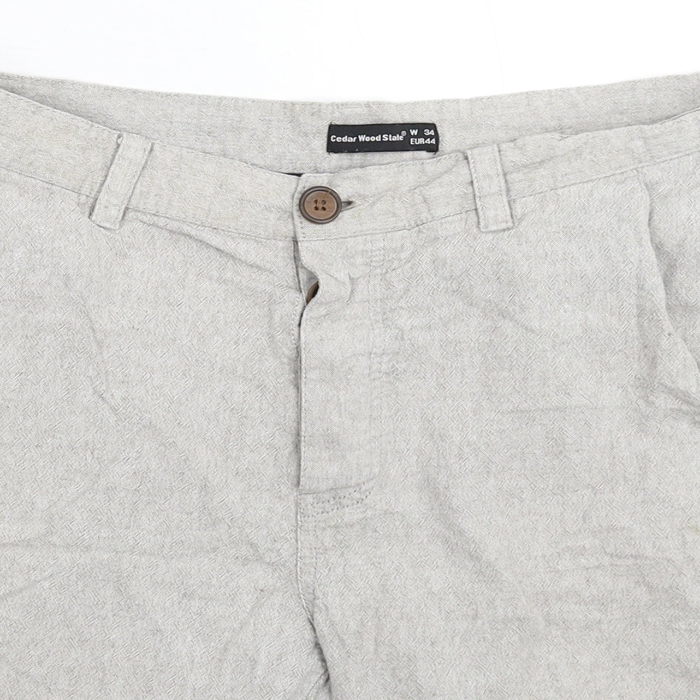 Cedar Wood State Mens Grey   Chino Shorts Size 34