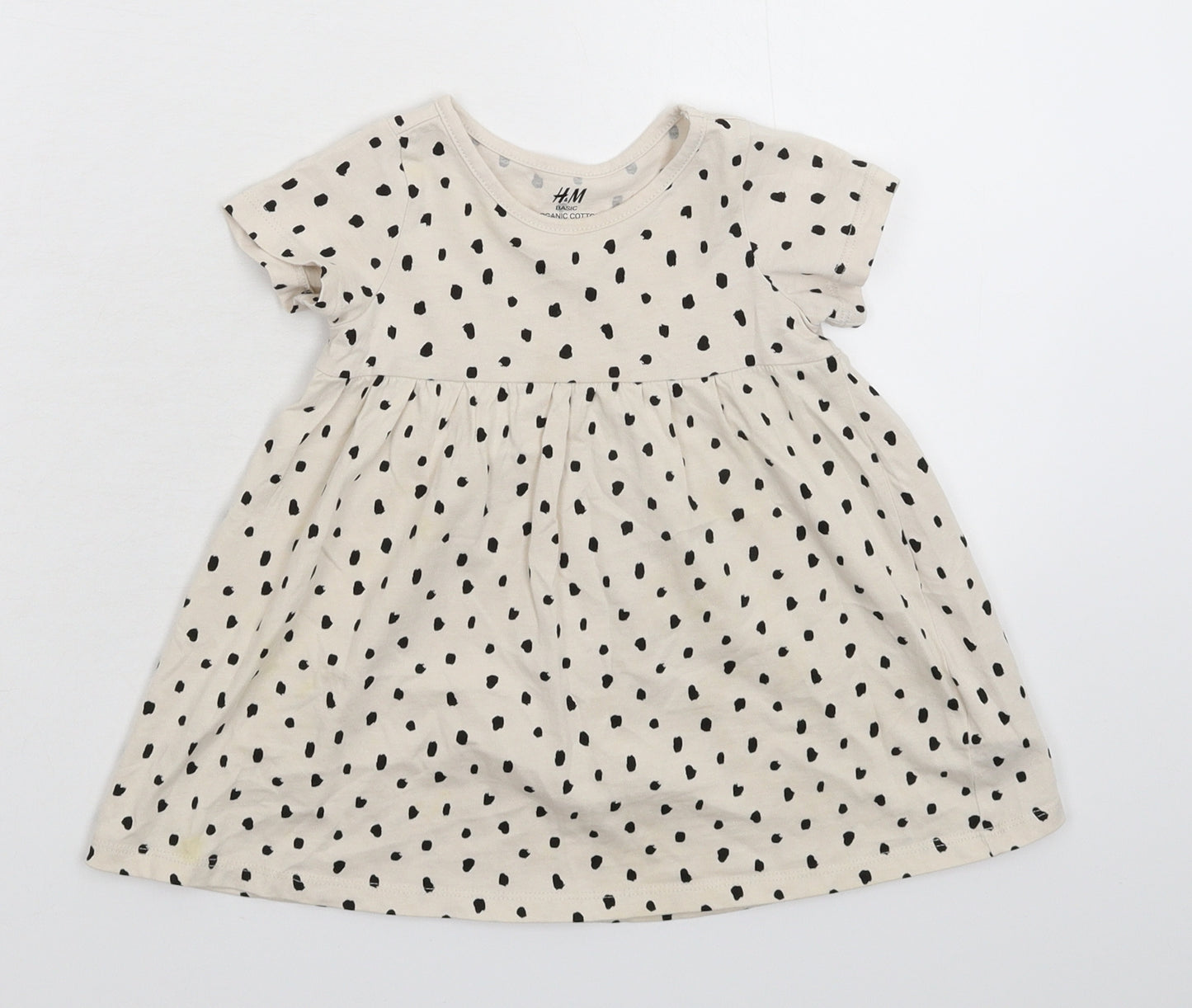 H&M Girls Grey Spotted  Fit & Flare  Size 9-12 Months