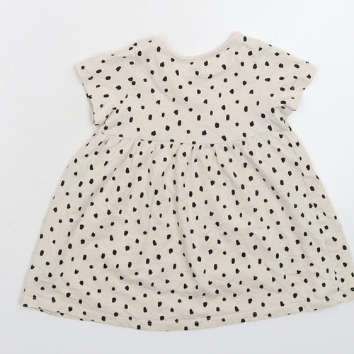 H&M Girls Grey Spotted  Fit & Flare  Size 9-12 Months