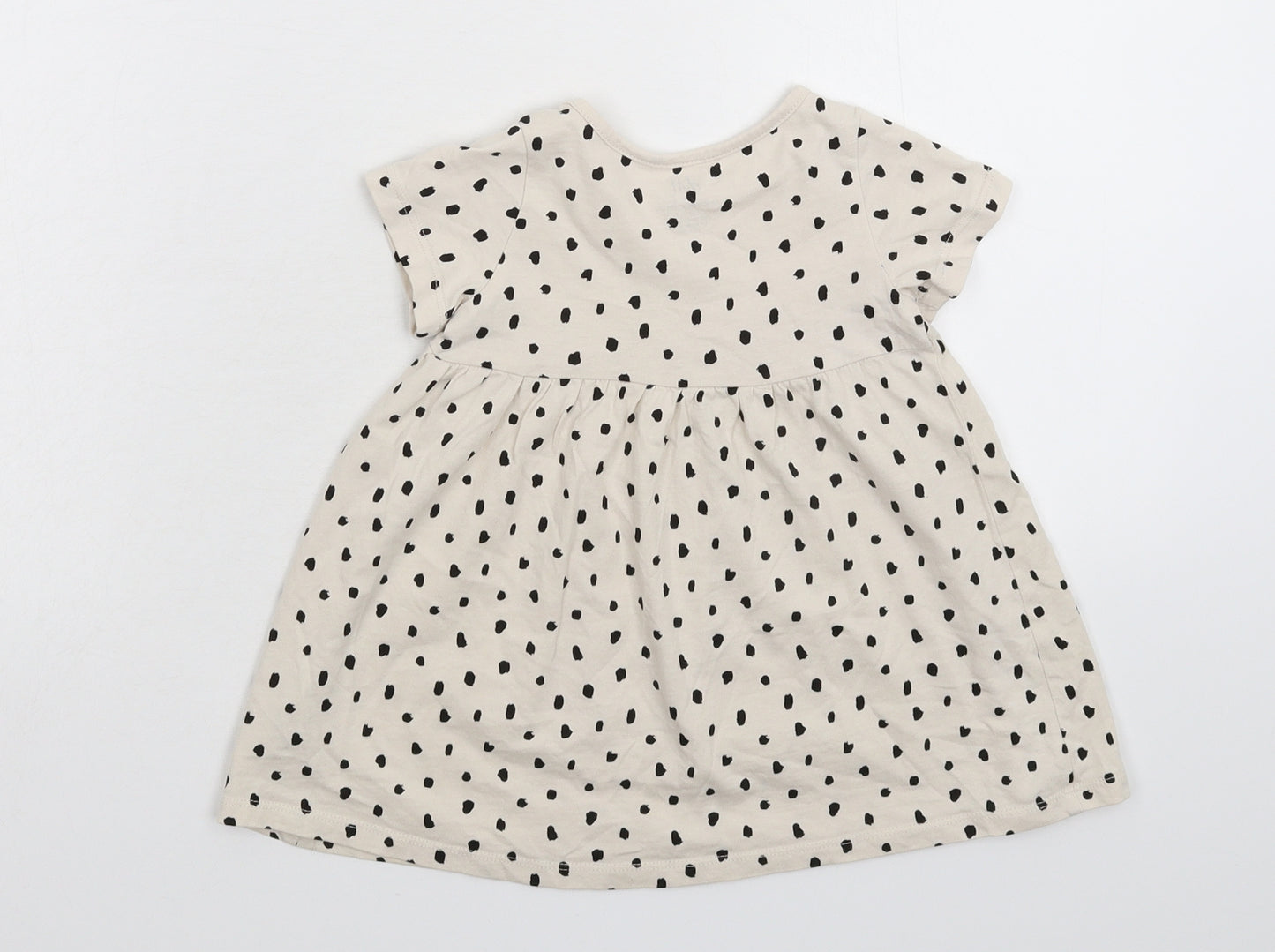 H&M Girls Grey Spotted  Fit & Flare  Size 9-12 Months
