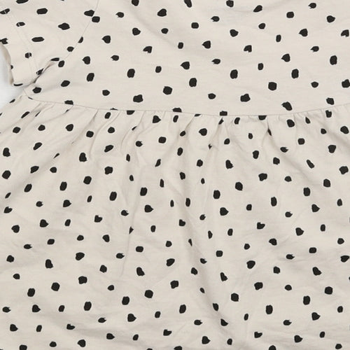 H&M Girls Grey Spotted  Fit & Flare  Size 9-12 Months