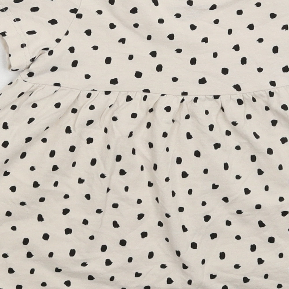 H&M Girls Grey Spotted  Fit & Flare  Size 9-12 Months