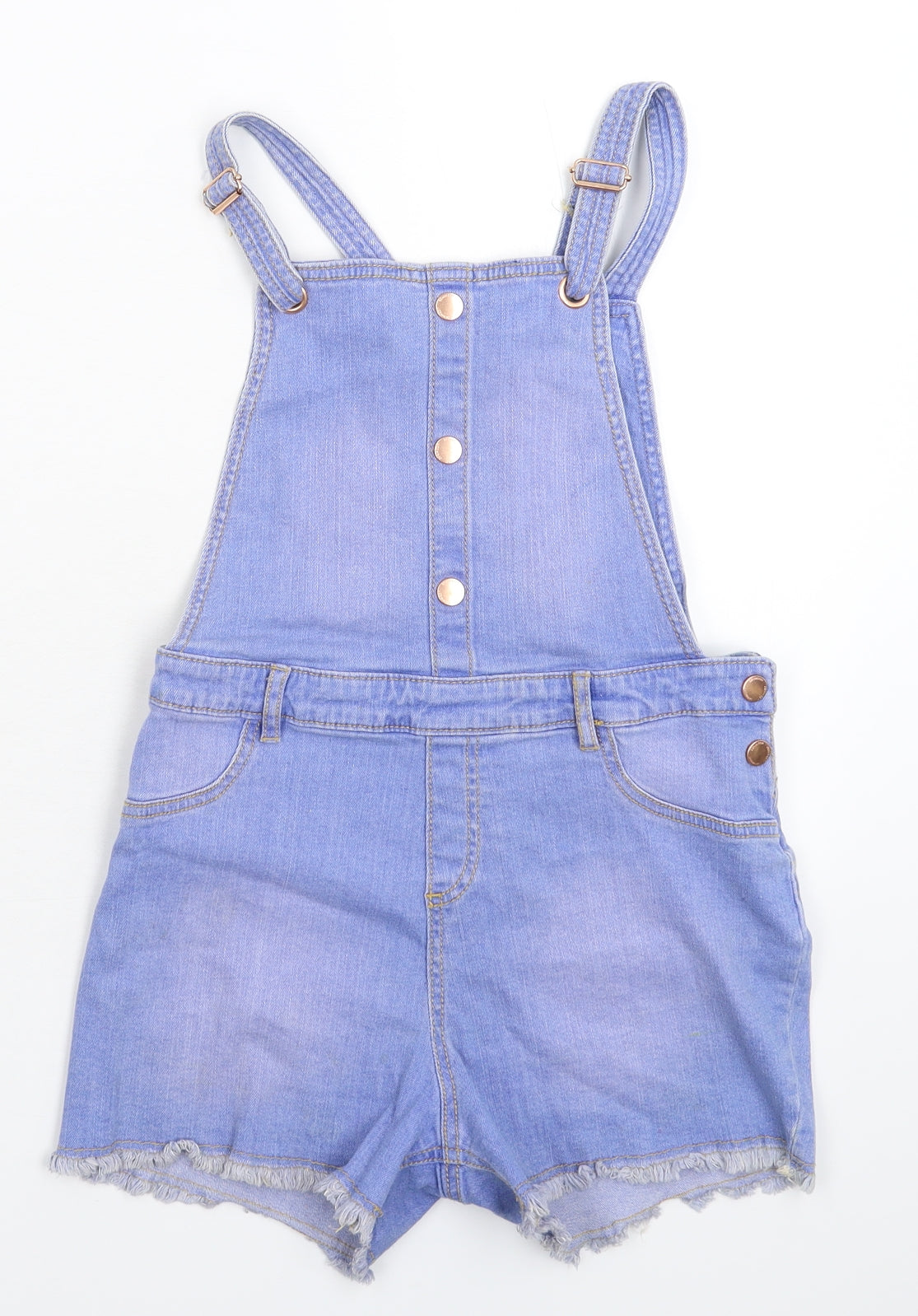 F&F Girls Blue  Denim Dungaree One-Piece Size 10-11 Years