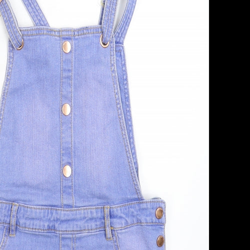 F&F Girls Blue  Denim Dungaree One-Piece Size 10-11 Years