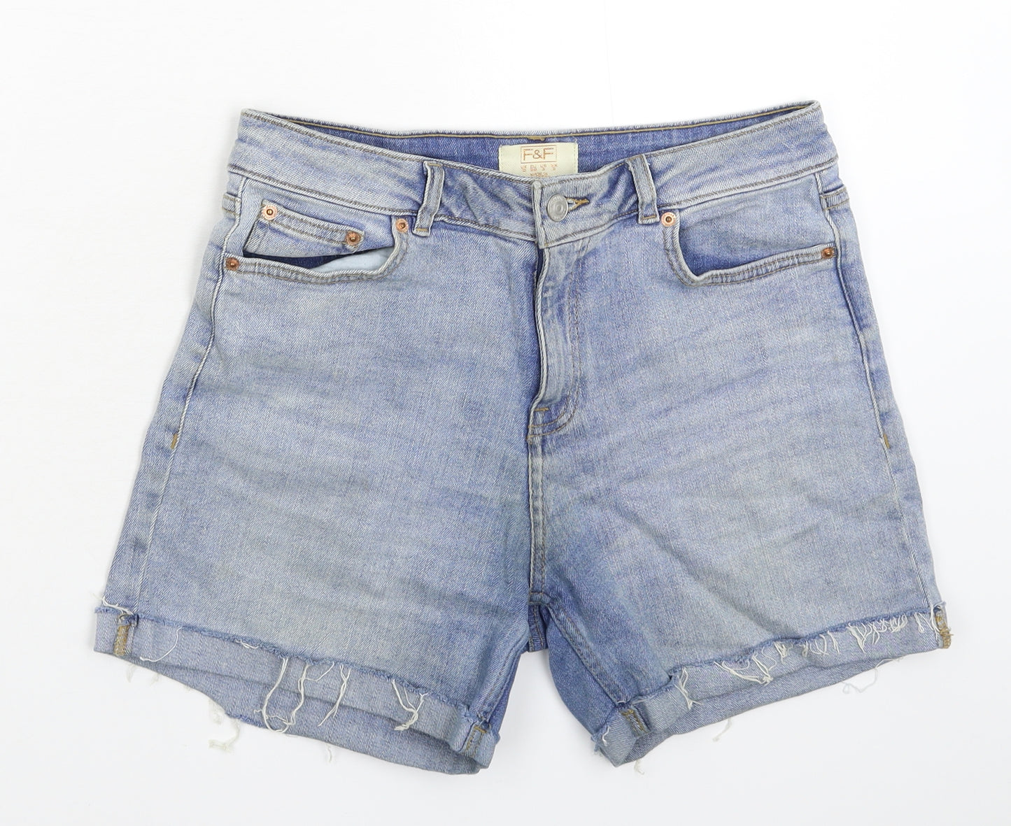 F&F Womens Blue  Denim Bermuda Shorts Size 10
