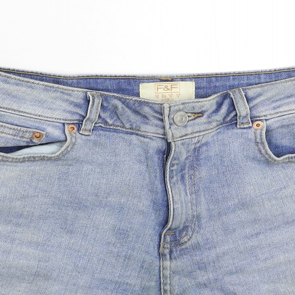 F&F Womens Blue  Denim Bermuda Shorts Size 10