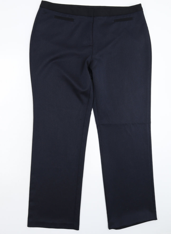 F&F Womens Blue Dress Pants Trousers Size 16 L30 in