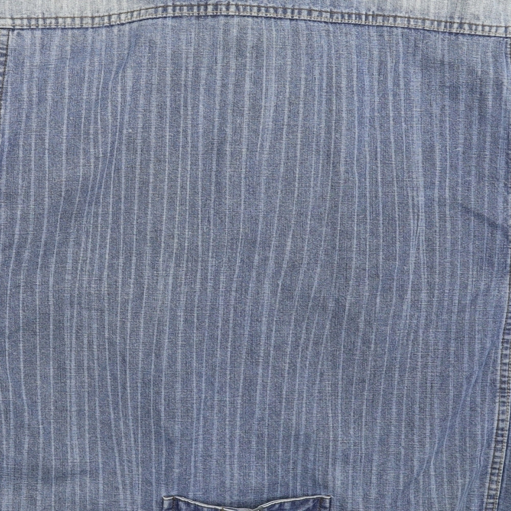 RJR.John Rocha Mens Blue Striped Denim Jacket  Size XL