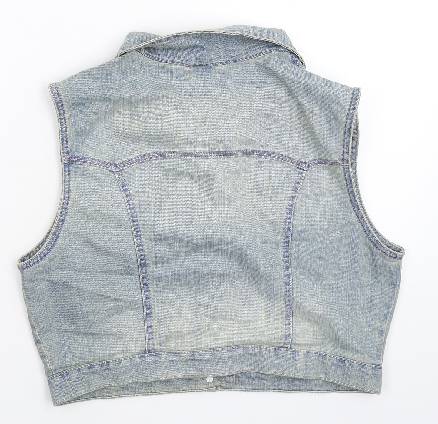 Internacionale Womens Blue  Denim Gilet Jacket Size 14