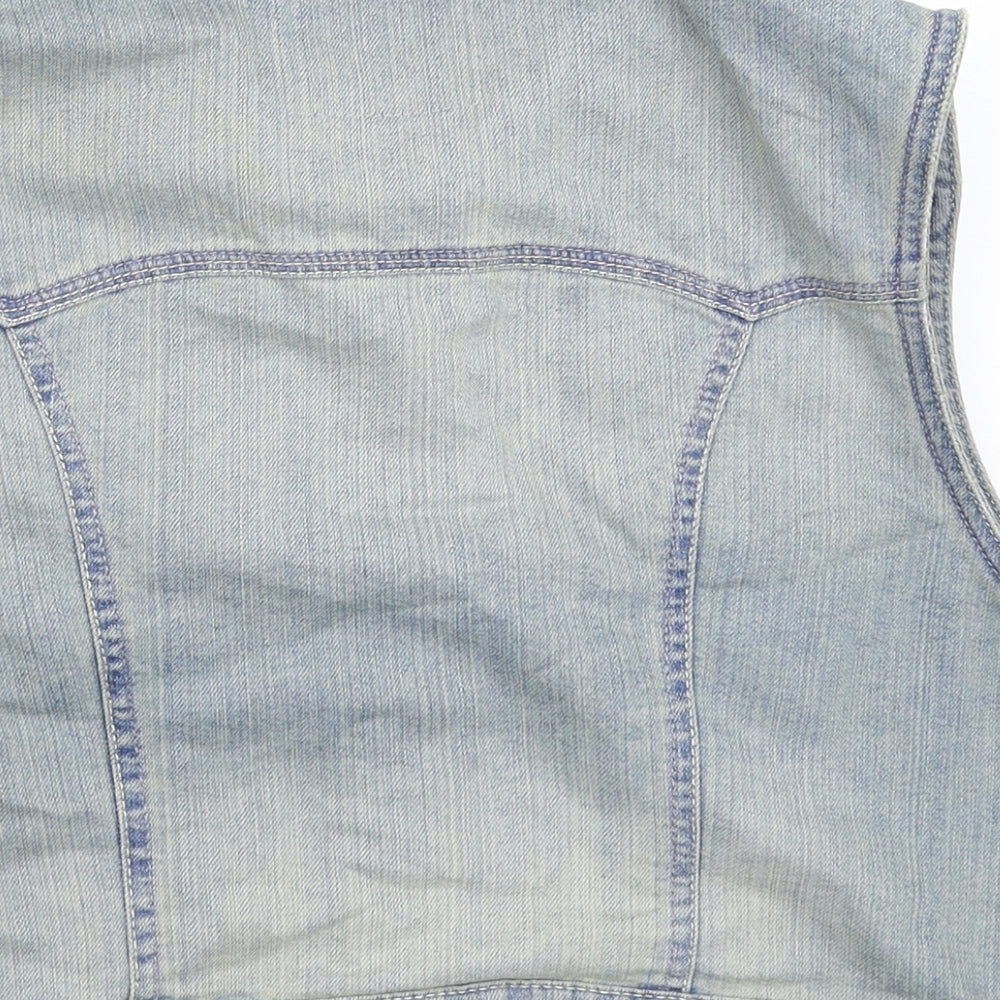 Internacionale Womens Blue  Denim Gilet Jacket Size 14