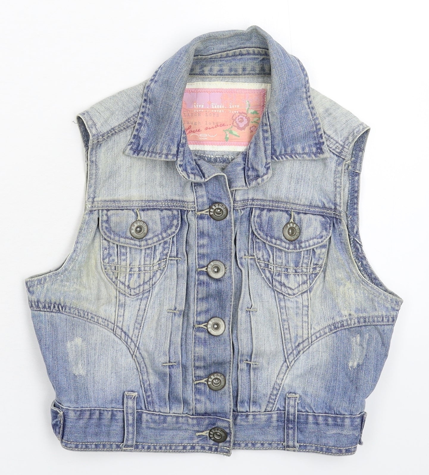 New Look Womens Blue  Denim Gilet Jacket Size 10