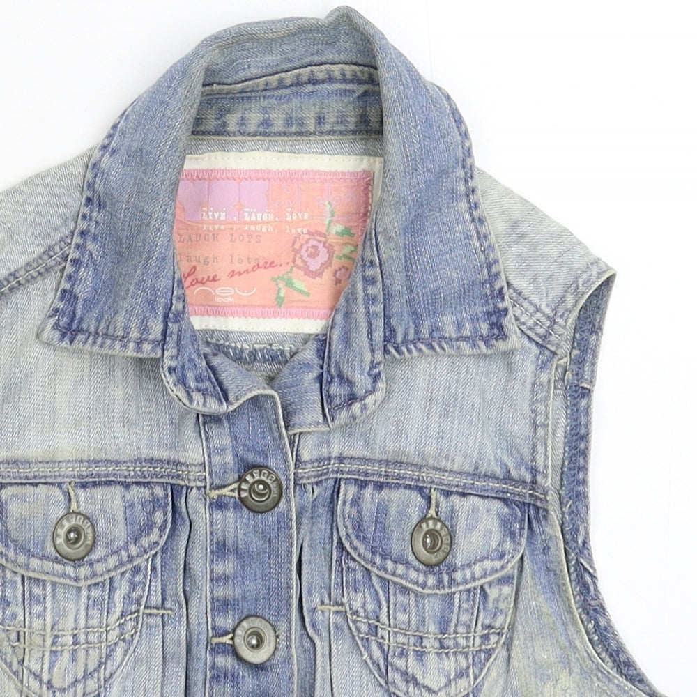 New Look Womens Blue  Denim Gilet Jacket Size 10