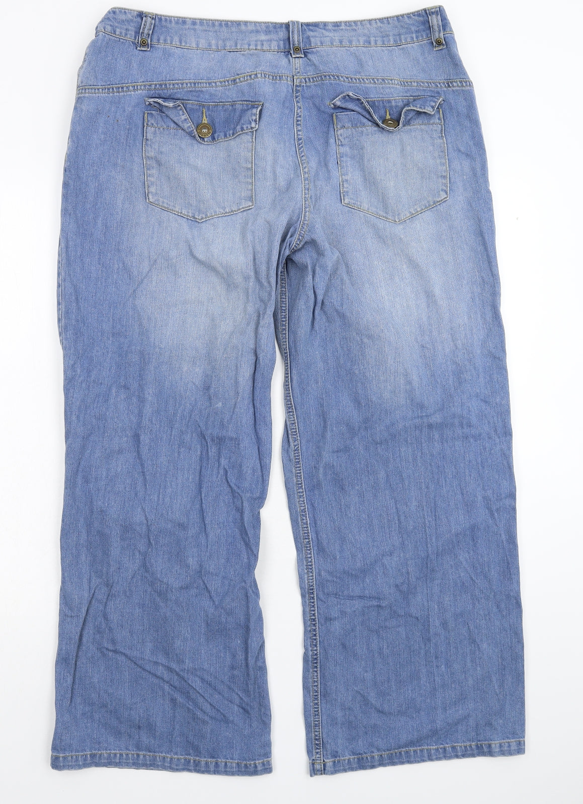 South Womens Blue  Denim Wide-Leg Jeans Size 18 L28 in