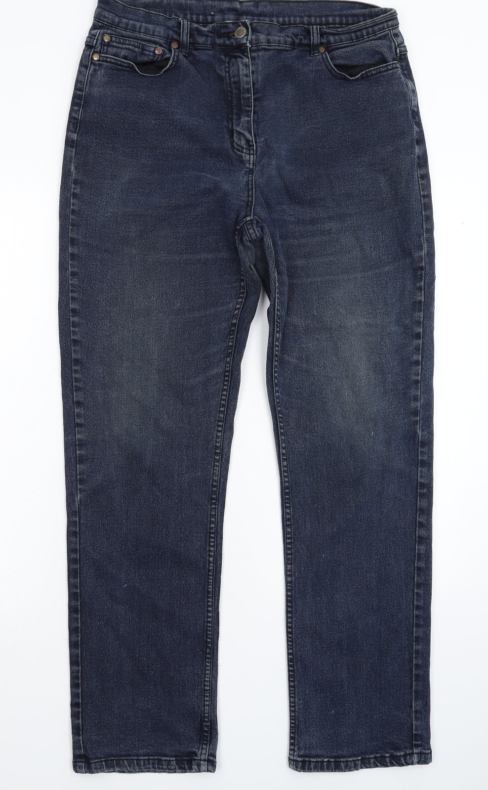 Cotton Traders Womens Blue  Denim Straight Jeans Size 16 L29 in