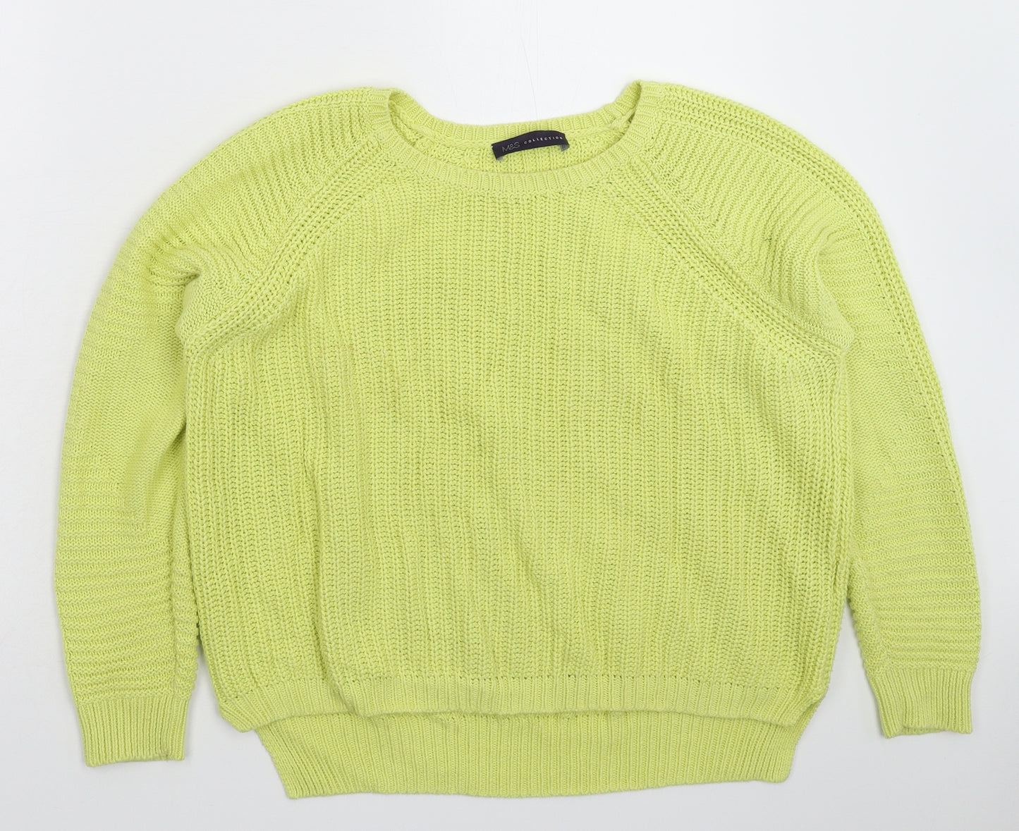 Marks and Spencer Womens Green  Knit Pullover Jumper Size 14