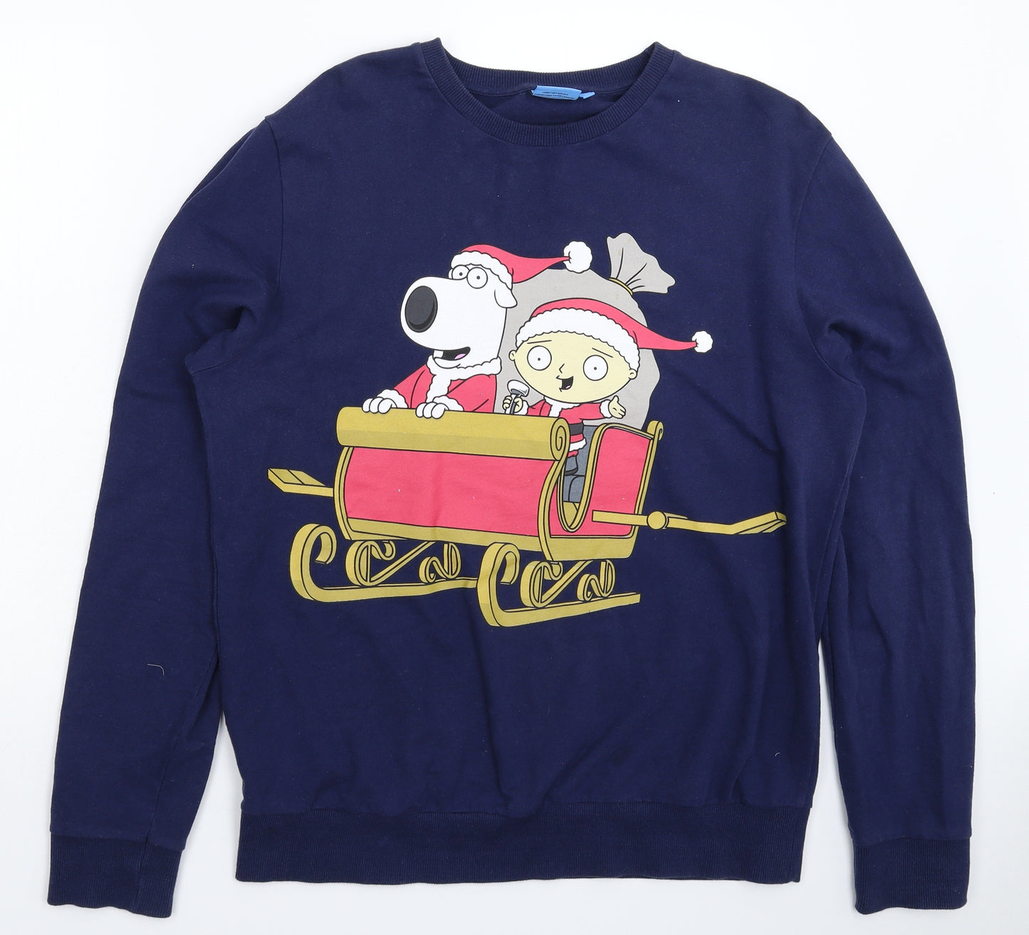Cedar Wood State Mens Blue   Pullover Sweatshirt Size L  - Family Guy