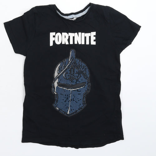 Primark Boys Black   Basic T-Shirt Size S  - Fortnite