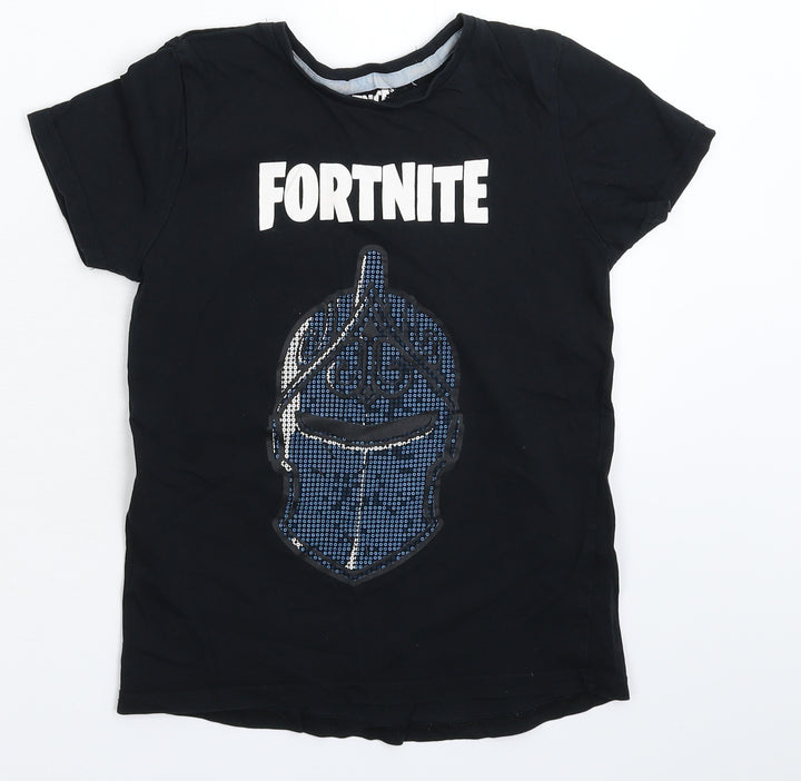 Primark Boys Black   Basic T-Shirt Size S  - Fortnite
