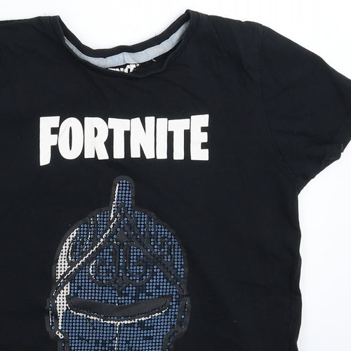 Primark Boys Black   Basic T-Shirt Size S  - Fortnite