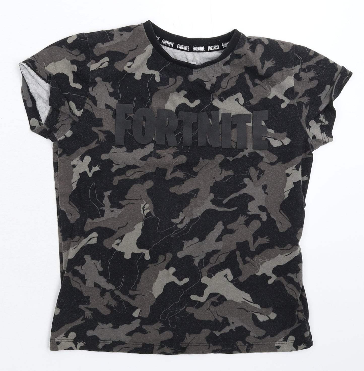 Primark Boys Multicoloured Camouflage  Basic T-Shirt Size S  - Fortnite