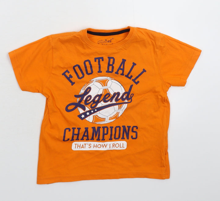 Rebel Boys Orange   Basic T-Shirt Size 4-5 Years
