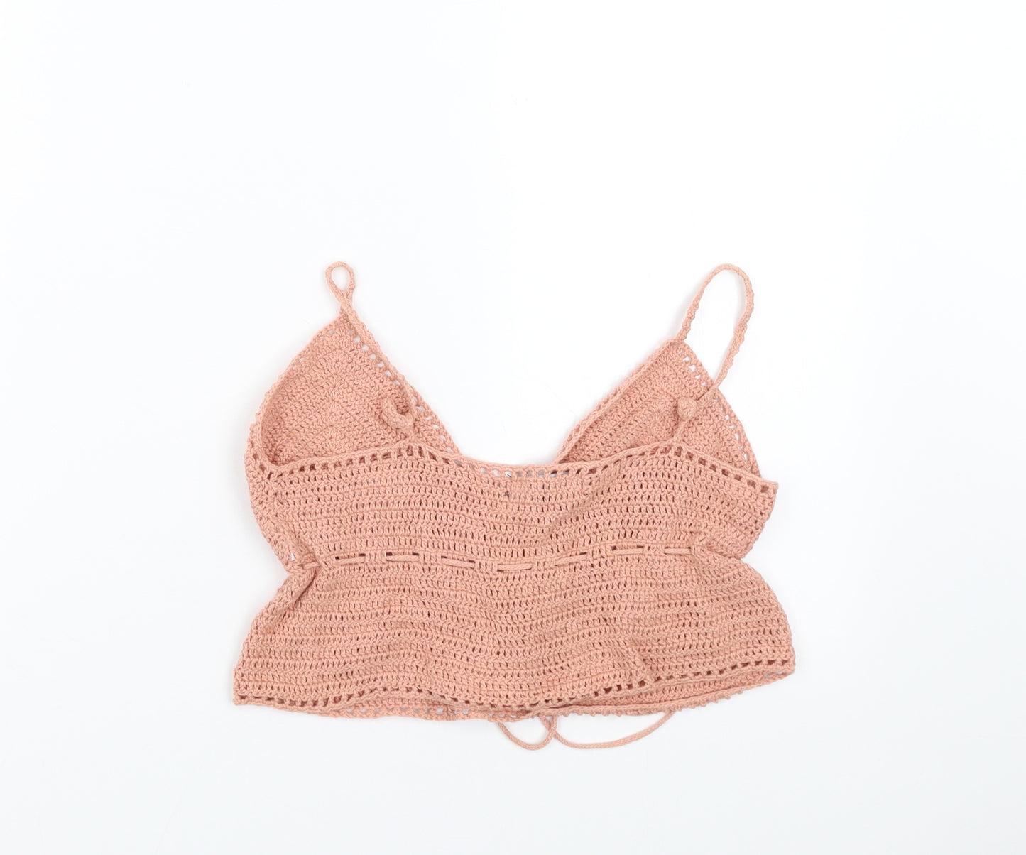 New Look Womens Pink  Knit Camisole T-Shirt Size S  - cropped
