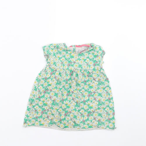 F&F Girls Green Floral  T-Shirt Dress  Size 12-18 Months