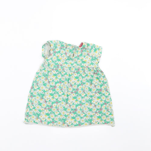 F&F Girls Green Floral  T-Shirt Dress  Size 12-18 Months