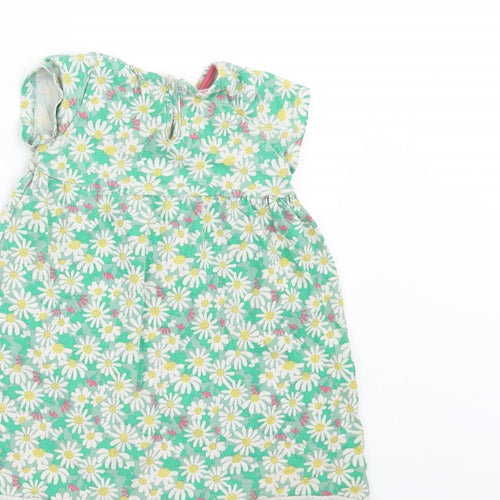 F&F Girls Green Floral  T-Shirt Dress  Size 12-18 Months