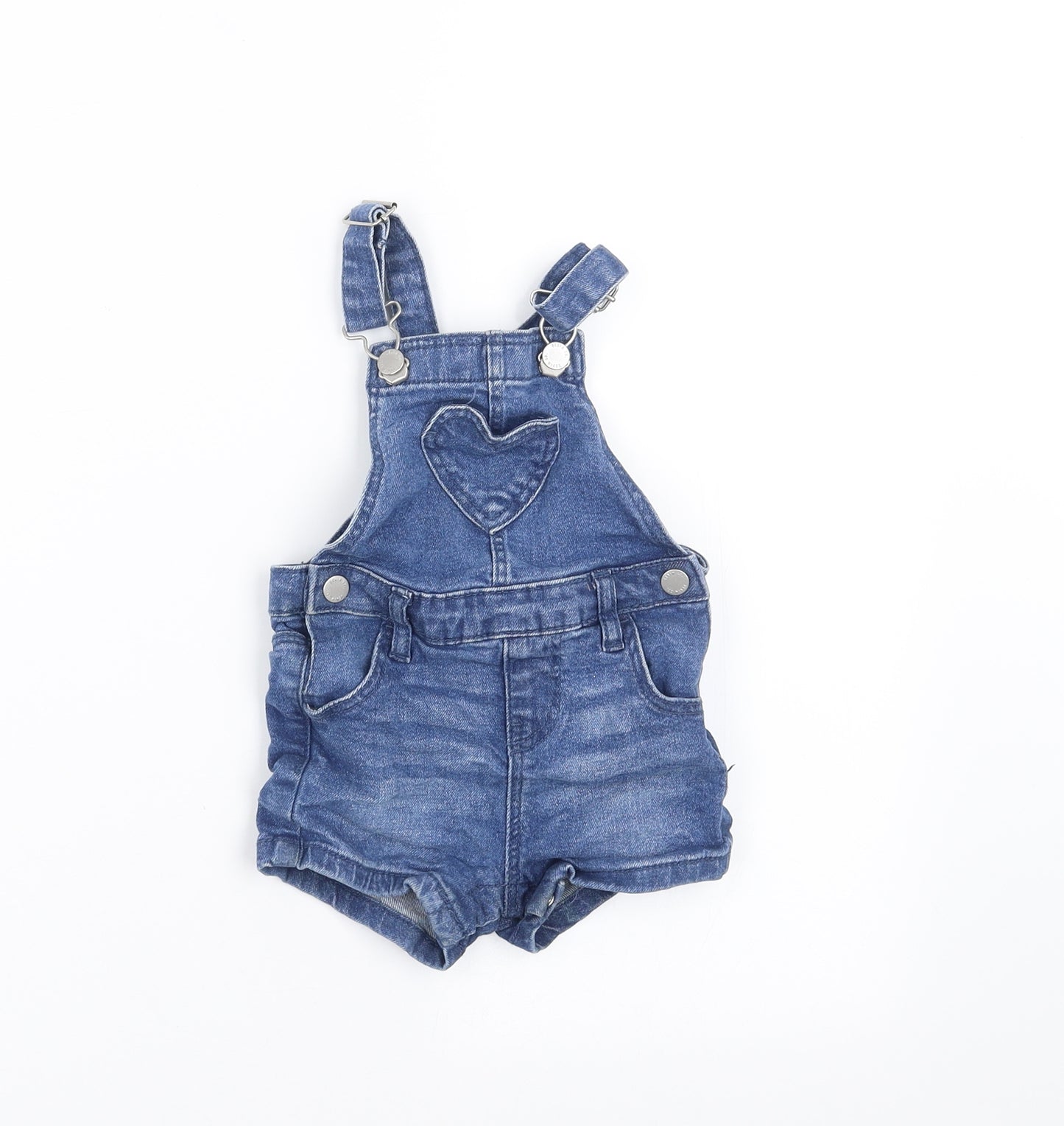 Primark Girls Blue  Denim Dungaree Outfit/Set Size 12-18 Months