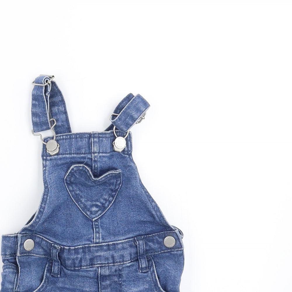 Primark Girls Blue  Denim Dungaree Outfit/Set Size 12-18 Months