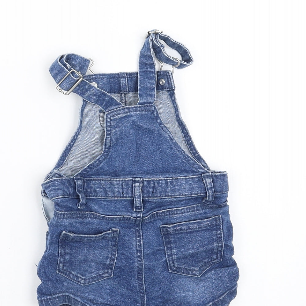 Primark Girls Blue  Denim Dungaree Outfit/Set Size 12-18 Months