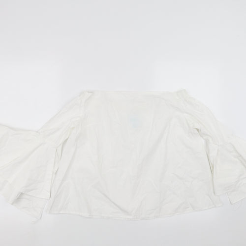 Jovonna Womens White   Basic Blouse Size 10
