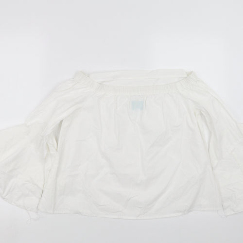 Jovonna Womens White   Basic Blouse Size 10