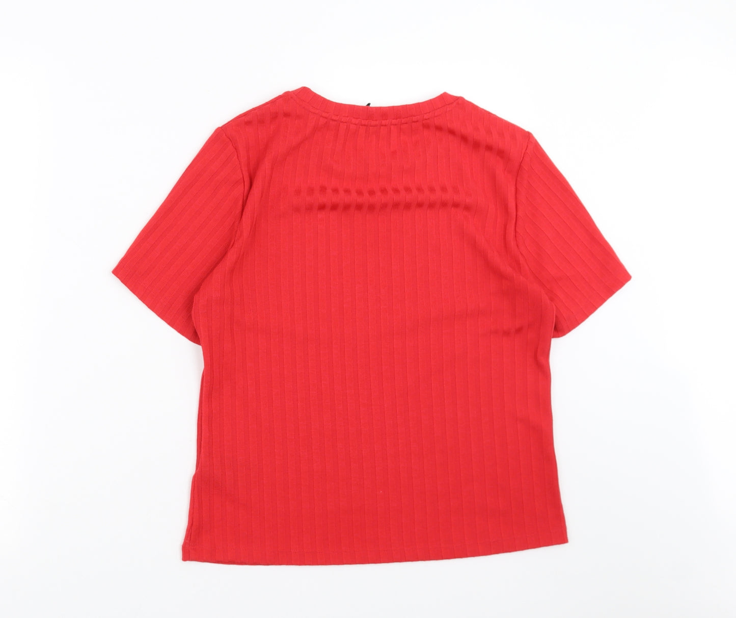Divided by H&M Womens Red Striped  Basic T-Shirt Size L