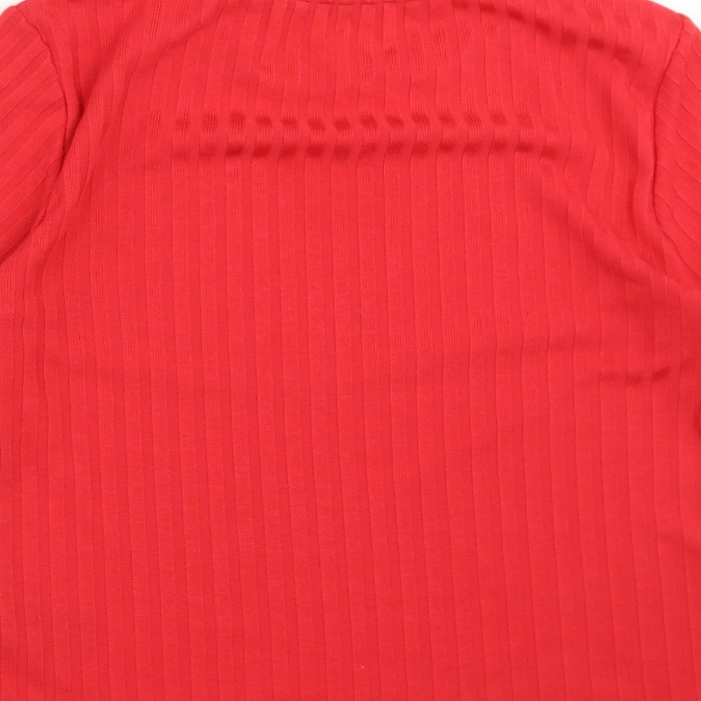 Divided by H&M Womens Red Striped  Basic T-Shirt Size L