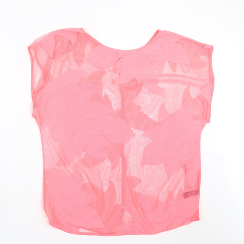 George Womens Pink Floral  Basic Blouse Size XS  - sheer